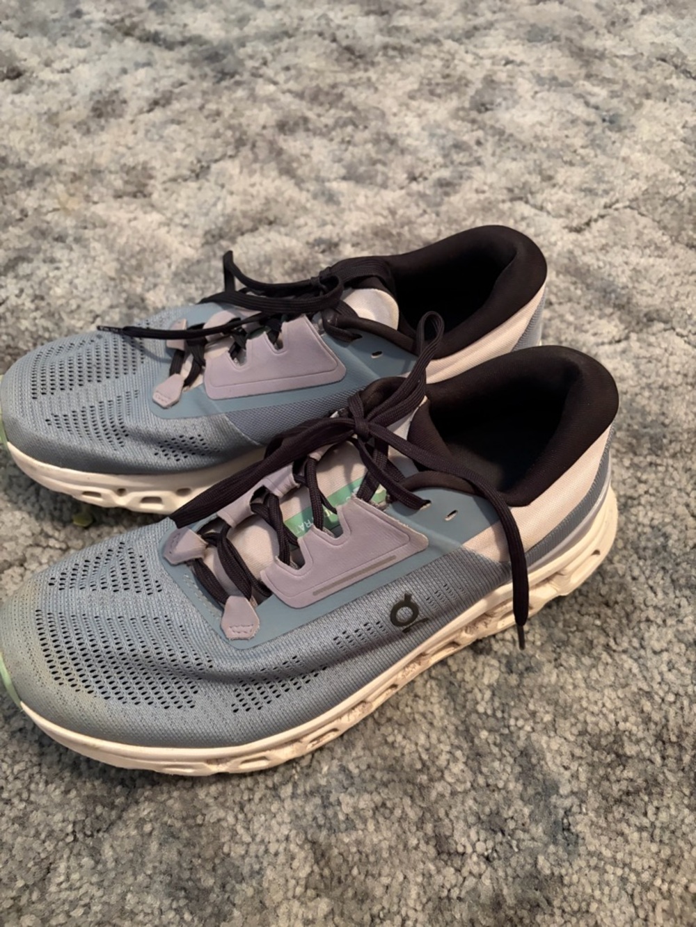 On Running Light Blue and Black Running Sneakers